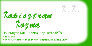 kapisztran kozma business card